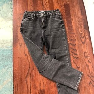 High rise black mom jeans